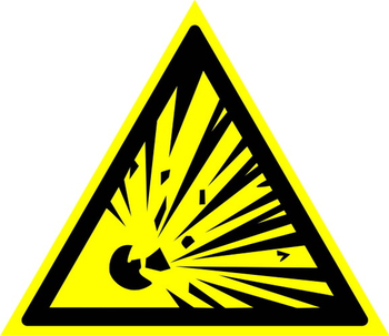 W02 взрывоопасно (пленка, сторона 200 мм) - Знаки безопасности - Предупреждающие знаки - магазин "Охрана труда и Техника безопасности"